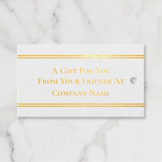 Een cadeau voor u van uw vrienden bedrijfsnaam Log Cadeaulabels (Voorkant (horizontaal))