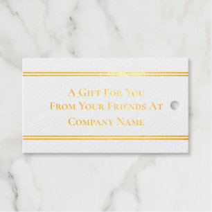 Een cadeau voor u van uw vrienden bedrijfsnaam Log Cadeaulabels
