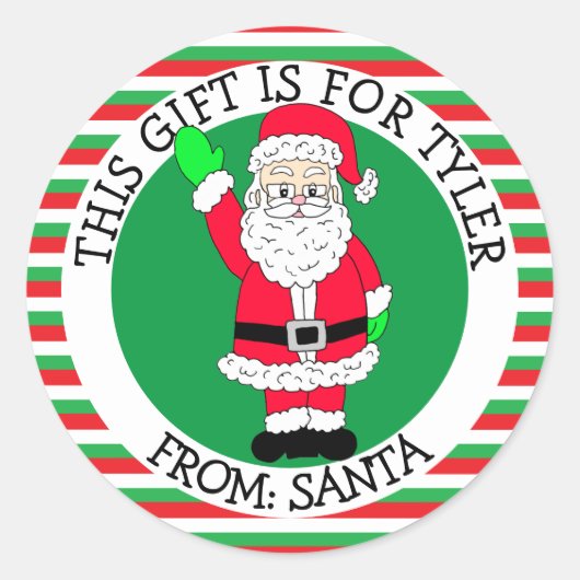 Een cadeau voor van en naar Santa Gift Label (Voorkant)