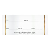 Een cadeaubon Gold Lip 💋 Confetti Reclamekaart (Achterkant)