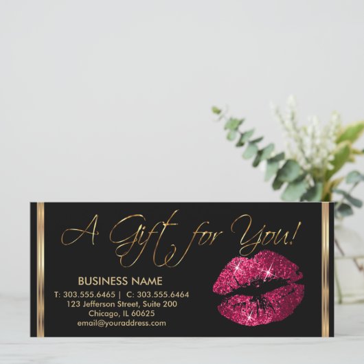 Een cadeaubon Hot Pink 💋 Lipstick (Staand voorkant)