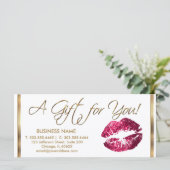 Een cadeaubon Hot Pink lipstick Business 2 (Staand voorkant)