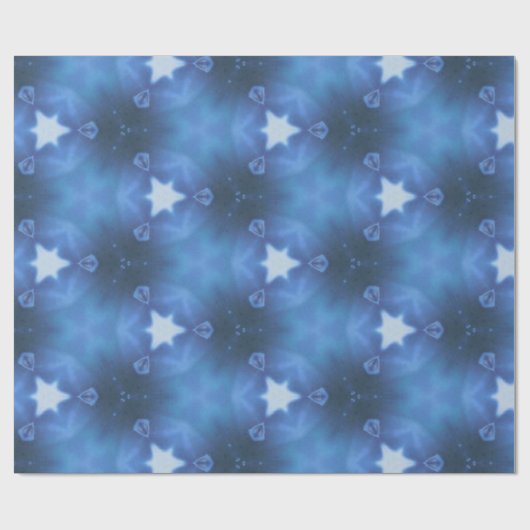 Een cadeaubon met blauwe ster, pakpapier (Vlak)