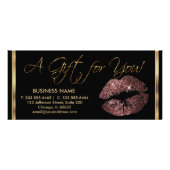 Een cadeaubon met donker Roos 💋 lips Reclamekaart (Voorkant)