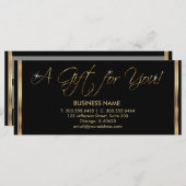 Een cadeaubon - zwart en goud (Voorkant / Achterkant)