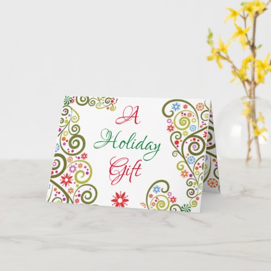 Een cadeaukaart voor de feestdagen! kaart (Gele Bloem)