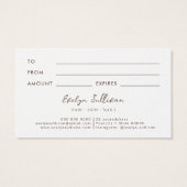 Een cadeaukaart voor gedroogde bloemen visitekaartje (Achterkant)