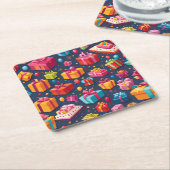 Een cadeaureel kartonnen onderzetters (Schuin)