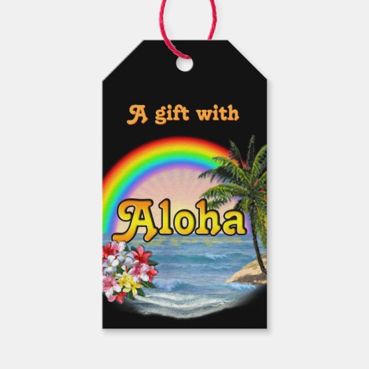 Een cadeautje met Aloha Cadeaulabel (Voorkant)
