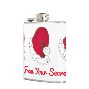 Een cadeautje van de geheime kerstkerstman met de  heupfles