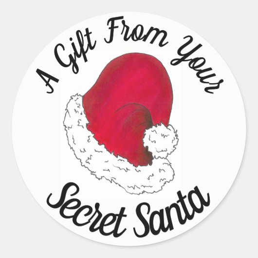 Een cadeautje van je geheime kerstkerstman. ronde sticker (Voorkant)