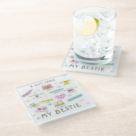 Een cadeautje van mijn bestie glazen onderzetter