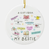 Een cadeautje van mijn bestie keramisch ornament (Voorkant)