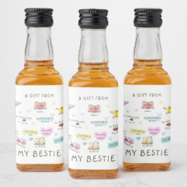 Een cadeautje van mijn bestie likeurfles etiket