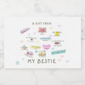 Een cadeautje van mijn bestie likeurfles etiket (Enkel label)