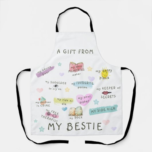 Een cadeautje van mijn bestie schort (Voorkant)