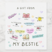 Een cadeautje van mijn bestie wijn etiket (Enkel label)