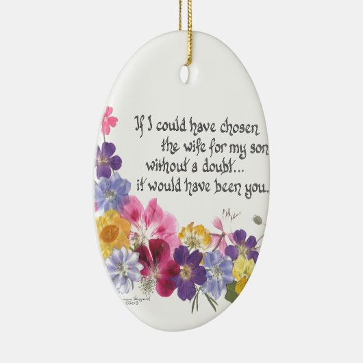 Een cadeautje voor de dochter in de wet keramisch ornament (Rechts)