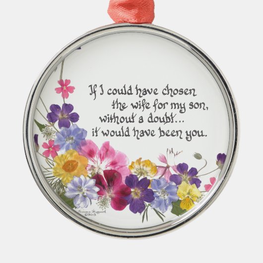 Een cadeautje voor de dochter in de wet metalen ornament (Voorkant)