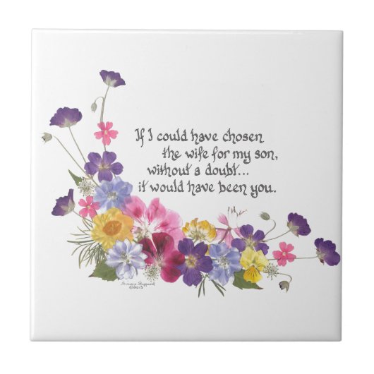 Een cadeautje voor de dochter in de wet tegeltje (Voorkant)