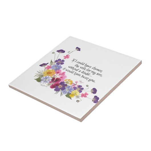 Een cadeautje voor de dochter in de wet tegeltje (Zijkant)