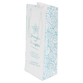 Een cadeautje voor een gepersonaliseerd 'starfish  wijn cadeautas (Achterkant Gekanteld)