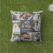 Een cadeautje voor een multi-foto bruiloft buitenkussen (Gras)