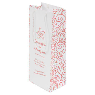 Een cadeautje voor gepersonaliseerde oranje zakjes wijn cadeautas