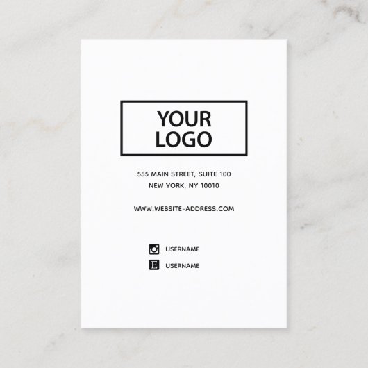 Een cadeautje voor je voegt Logo White Earning Dis Visitekaartje (Achterkant)