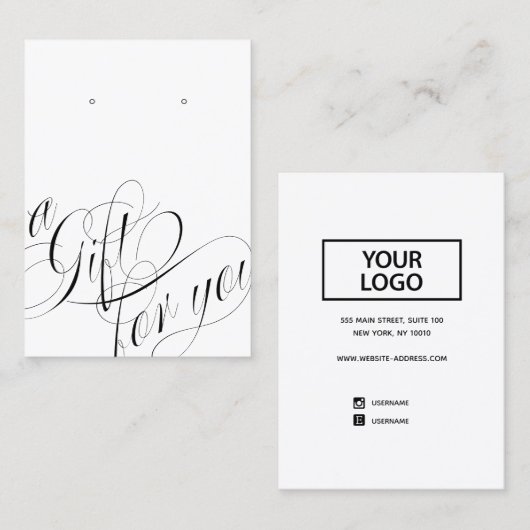 Een cadeautje voor je voegt Logo White Earning Dis Visitekaartje (Voorkant / Achterkant)