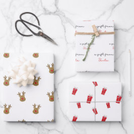 Een cadeautje voor Kerstmis in Santa Cute Inpakpapier Vel