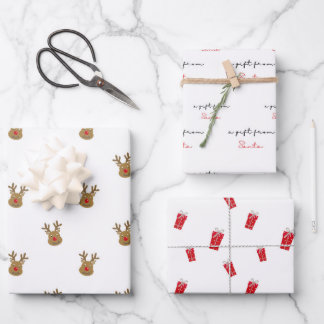 Een cadeautje voor Kerstmis in Santa Cute Inpakpapier Vel