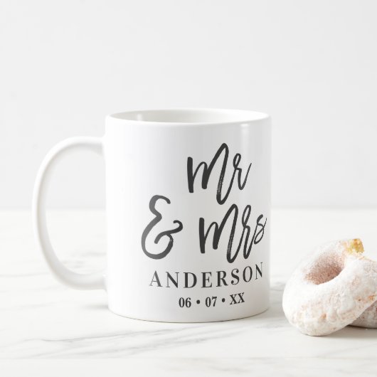 Een cadeautje voor Mr en Mrs bruiloft. Koffiemok (Met donut)