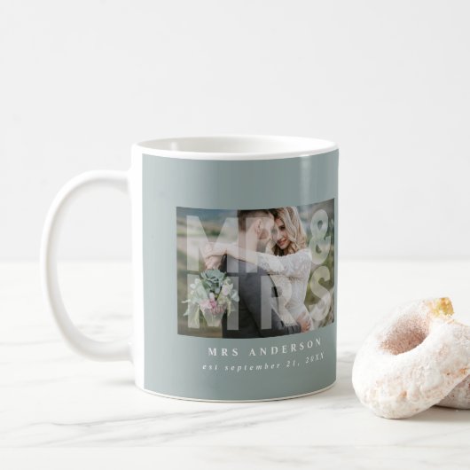Een cadeautje voor Mr en Mrs bruiloft. Koffiemok (Met donut)