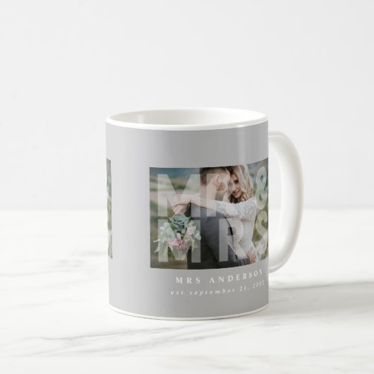 Een cadeautje voor Mr en Mrs bruiloft. Koffiemok (Voorkant rechts)