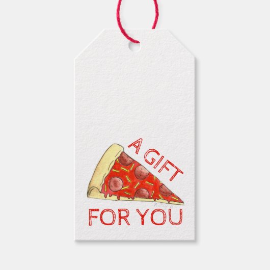 Een cadeautje voor Pepperoni Pizza Pie Slice Cadeaulabel (Voorkant)
