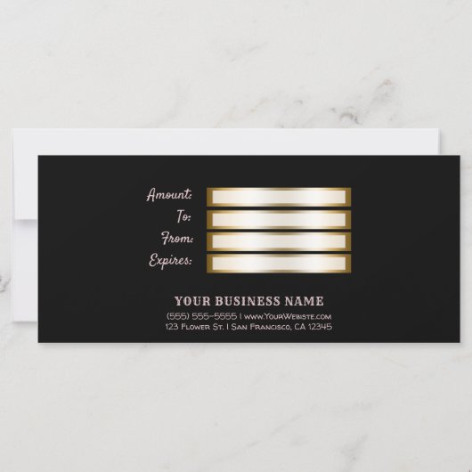 Een cadeautje voor roze roodroodbruine cadeaubon (Achterkant)