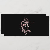 Een cadeautje voor roze roodroodbruine cadeaubon (Voorkant / Achterkant)