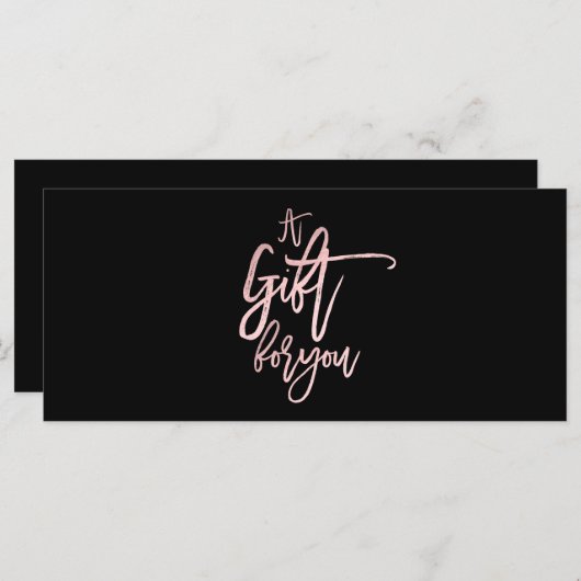 Een cadeautje voor roze roodroodbruine cadeaubon (Voorkant / Achterkant)