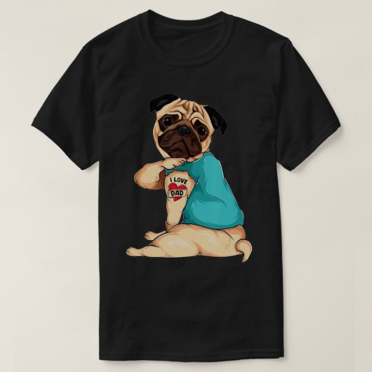 Een cadeautje voor vaders Dag grappige hond Pug ho T-shirt (Design voorkant)