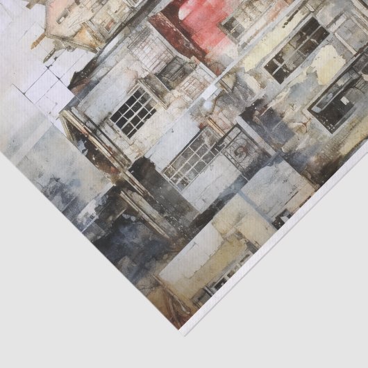 Een café in de stad tissuepapier (Detail)