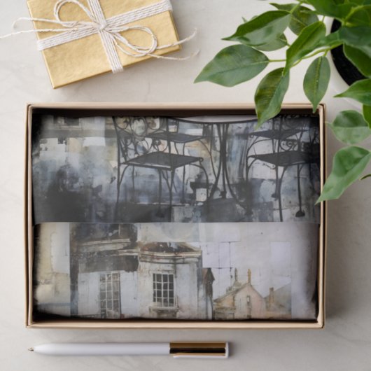 Een café in de stad tissuepapier (Geschenk)