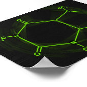 Een cafeïne Molecule Poster (Hoek)