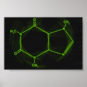 Een cafeïne Molecule Poster (Voorkant)