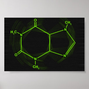 Een cafeïne Molecule Poster