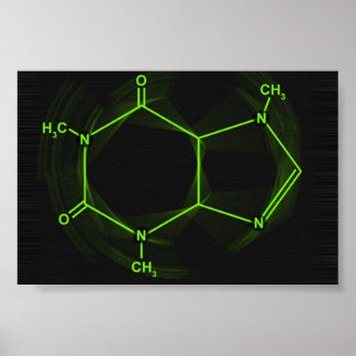 Een cafeïne Molecule Poster