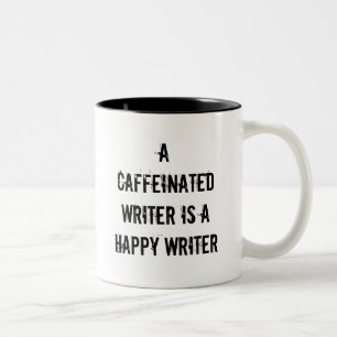 Een cafeïnevrije schrijver is een Mok voor gelukk