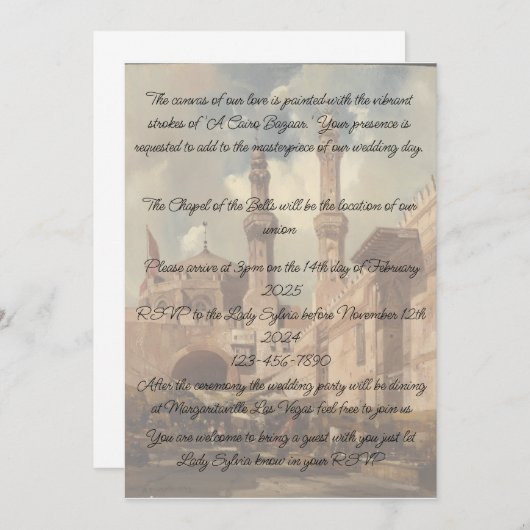 Een Caïro Bazaar is de achtergrond voor Kaart (Voorkant / Achterkant)