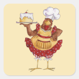 Een Cake bakken Vierkante Sticker