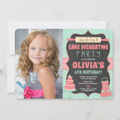 Een caketschildpad-verjaardagsfoto kaart (Voorkant)